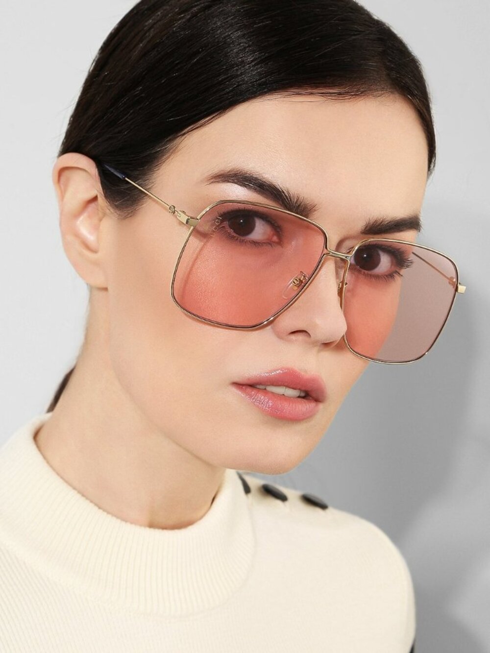Gucci Women Sunglasses Gold Pink Square GG0394S 004 NEW AUTHENTIC - Picture 13 of 13